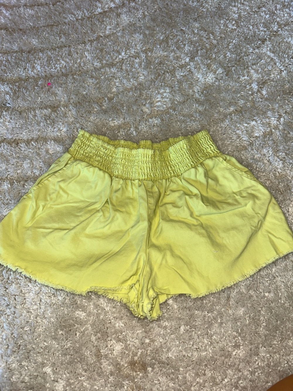 Women’s Smocked Waist Yellow Shorts